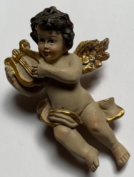 Kantenhocker Engel mit Harfe, gold